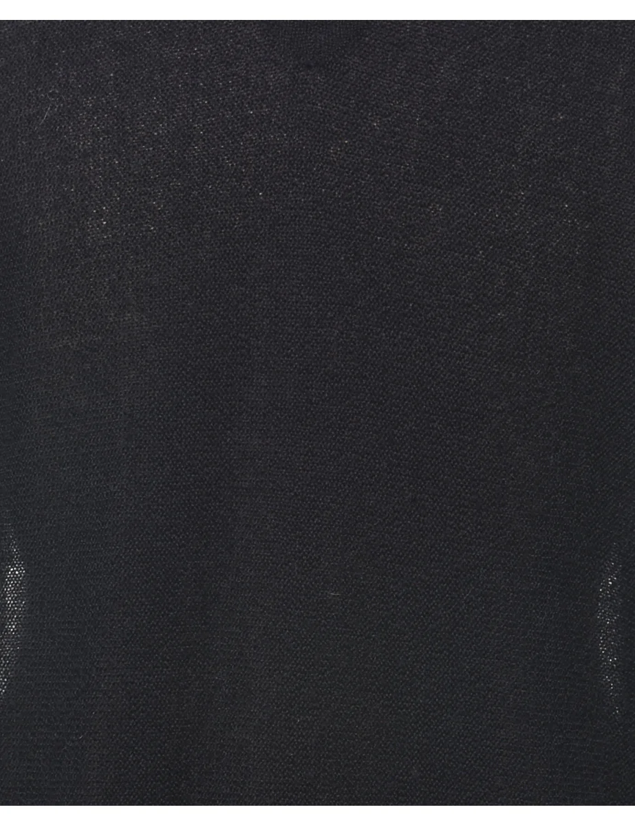 Vintage Long Sleeved Black Jumper - XL - Image 3