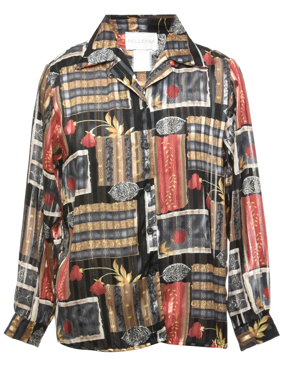 1990s Vintage Long Sleeved Blouse - L