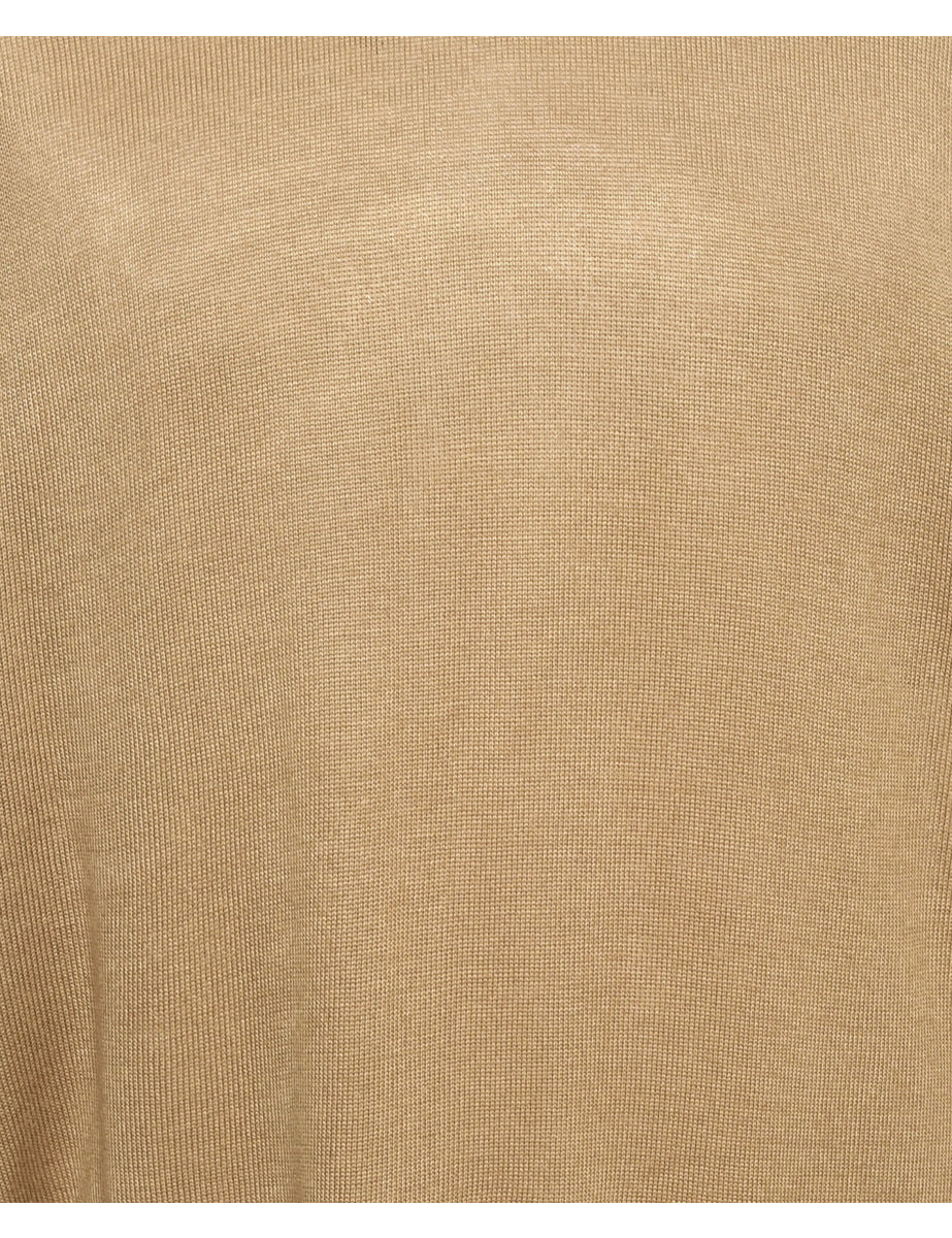 Vintage Long Sleeved Brown Jumper - L - Image 3