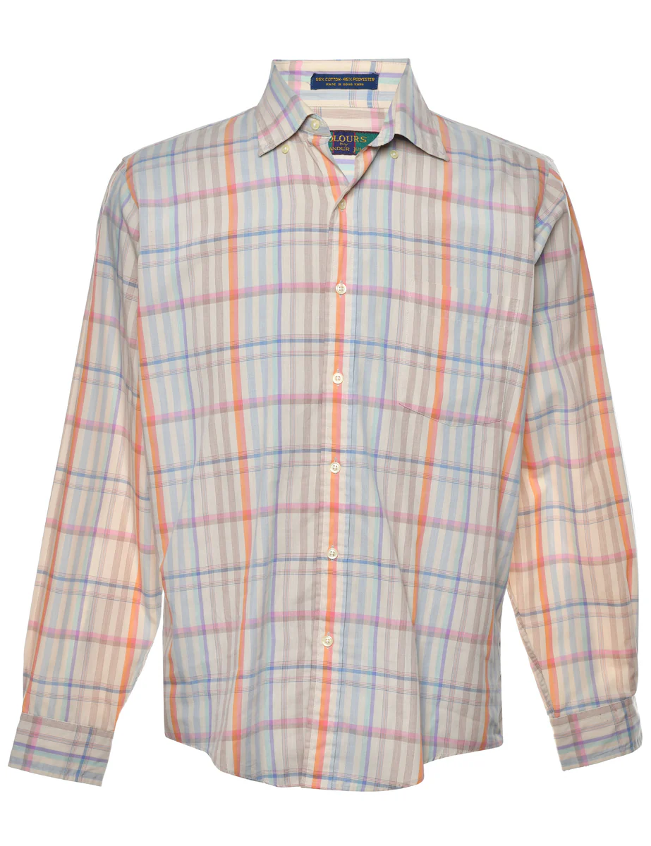Vintage Long Sleeved Checked Shirt - M