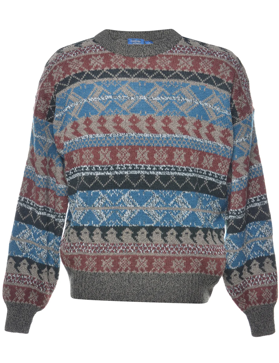 1990s Vintage Long Sleeved Jumper - M