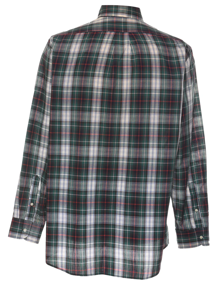 Vintage Long Sleeved Multi-Colour Checked Shirt - L - Image 2