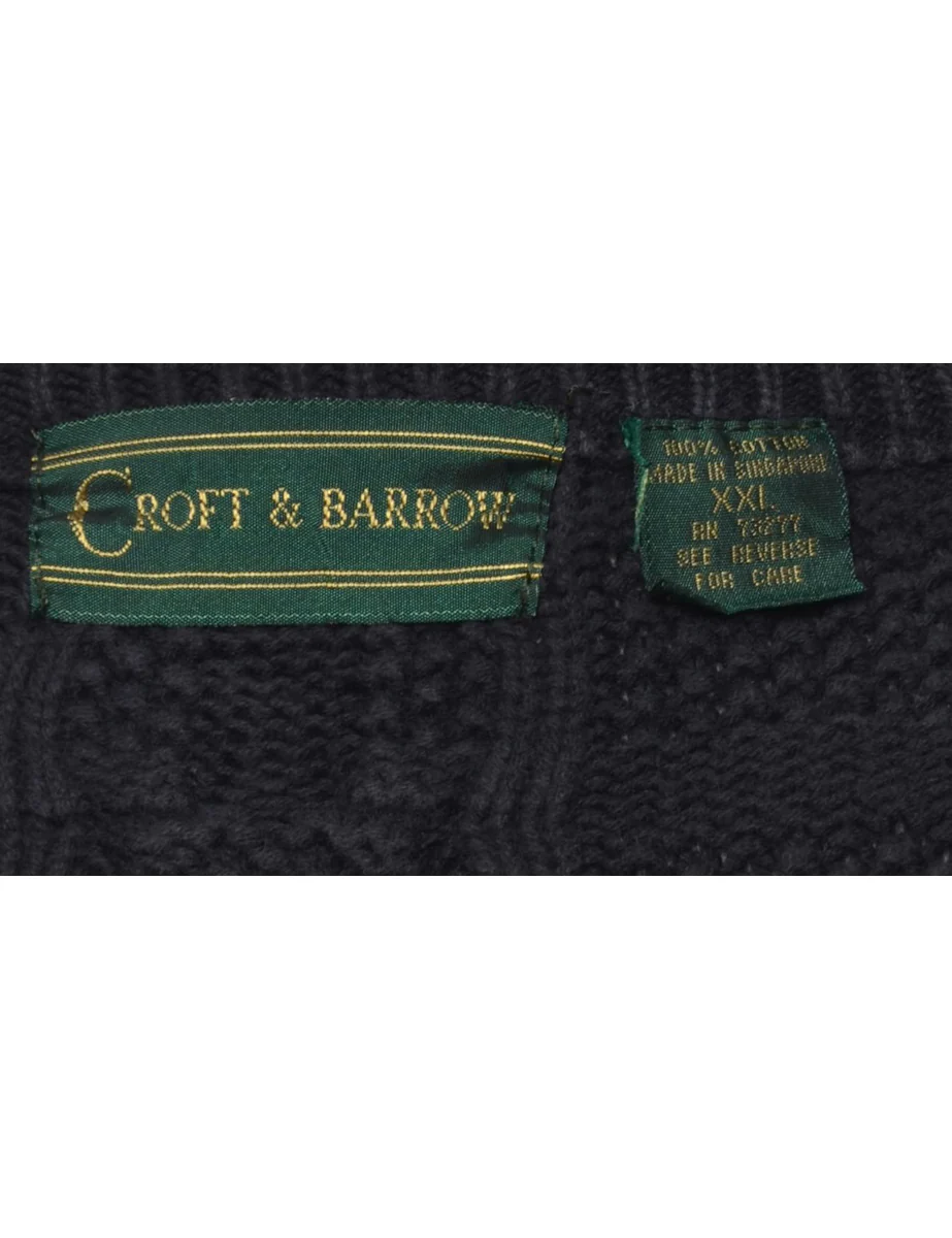 Long Sleeved Navy Jumper - XXL - Image 4