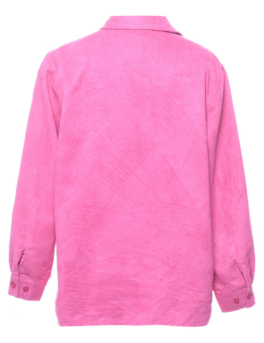 Vintage Long Sleeved Pink Shirt - L - Image 2