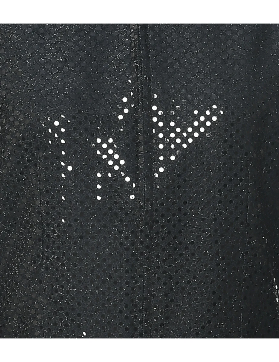 1990s Vintage Lurex Thread Pattern Evening Jacket - M - Image 3
