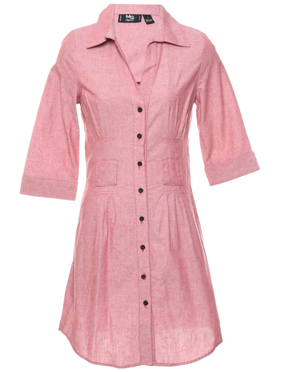 Vintage Maroon Shirt Dress - S