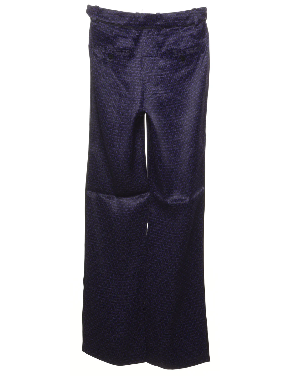 Vintage Massimo Dutti Patterned Purple Trousers - W28 L34 - Image 2