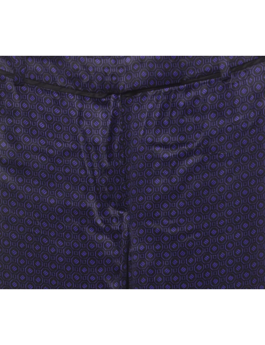 Vintage Massimo Dutti Patterned Purple Trousers - W28 L34 - Image 3