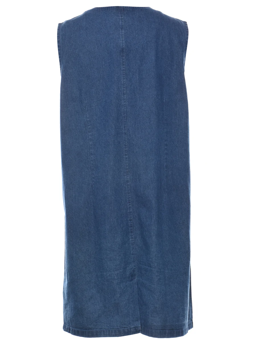 Vintage Medium Wash Denim Dress - M - Image 2