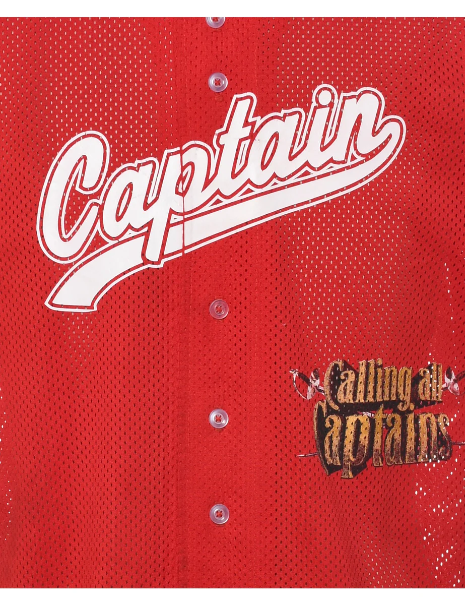 Vintage Mesh Captain Printed T-shirt - S - Image 3