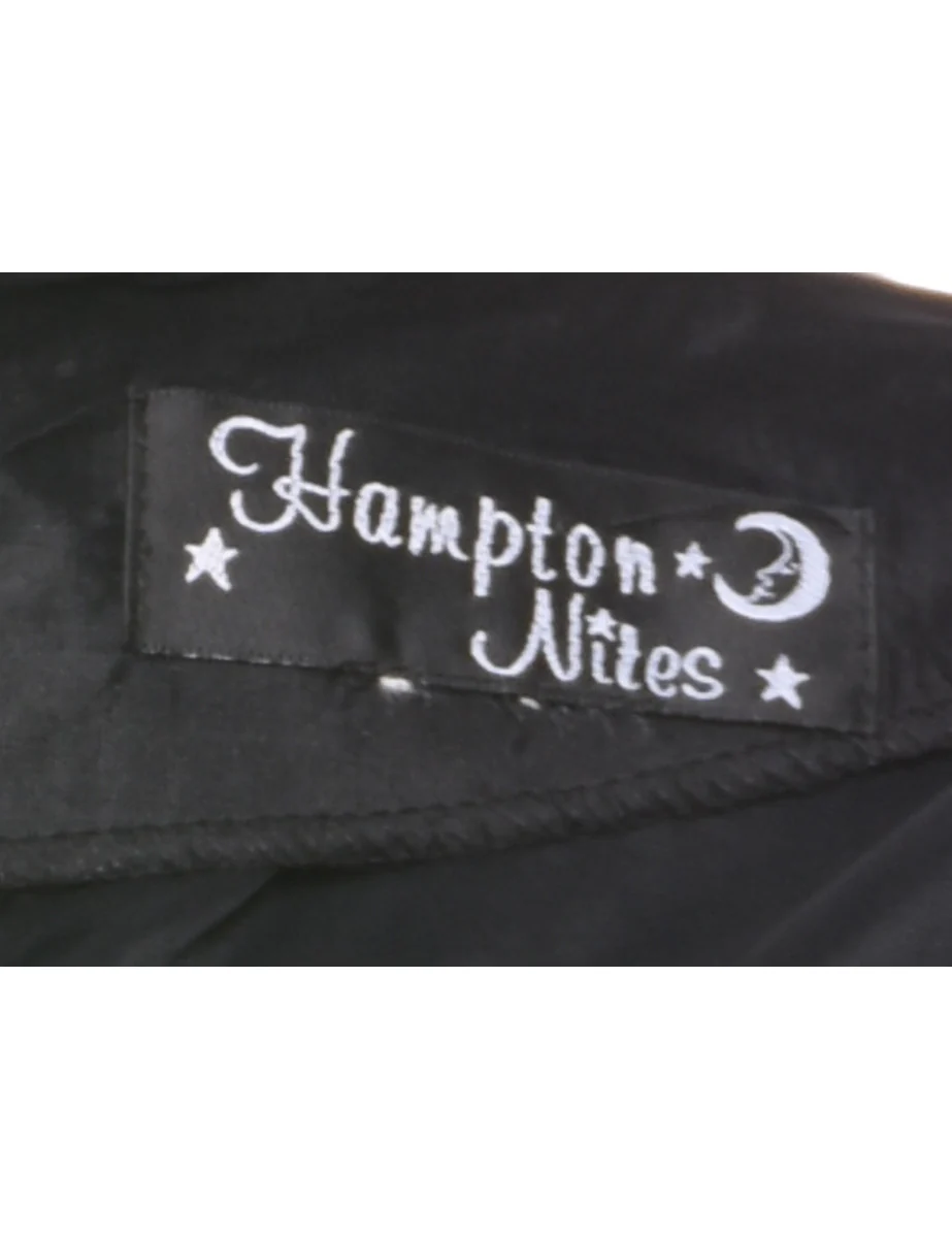 Vintage Midi Length Black Dress - M - Image 4