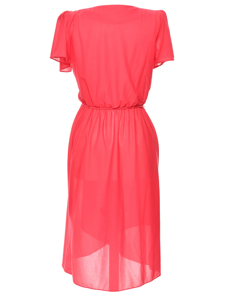 Vintage Midi Length Pink Pleated Dress - L - Image 2