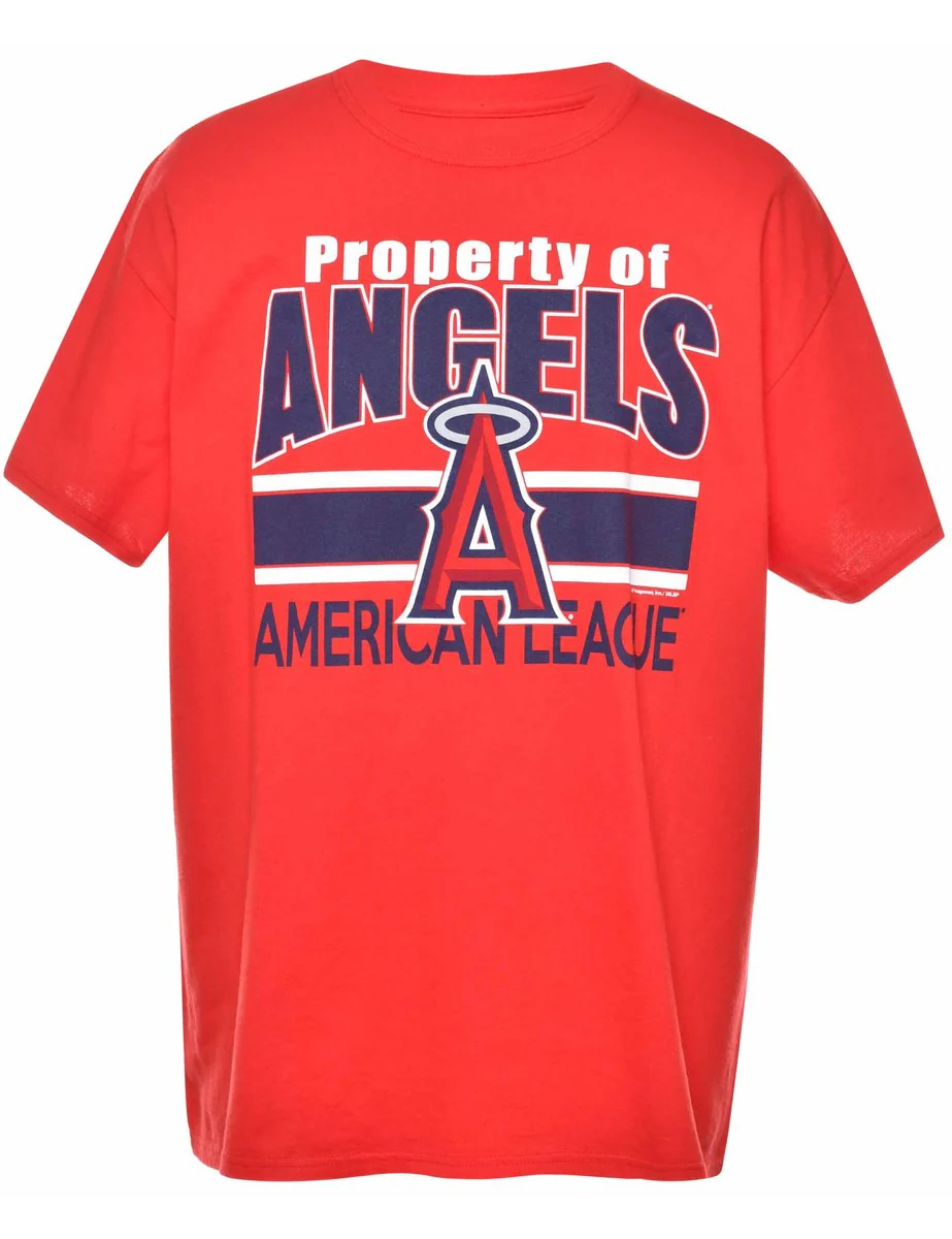 Vintage MLB Property Of Angels American League Sports T-shirt - L