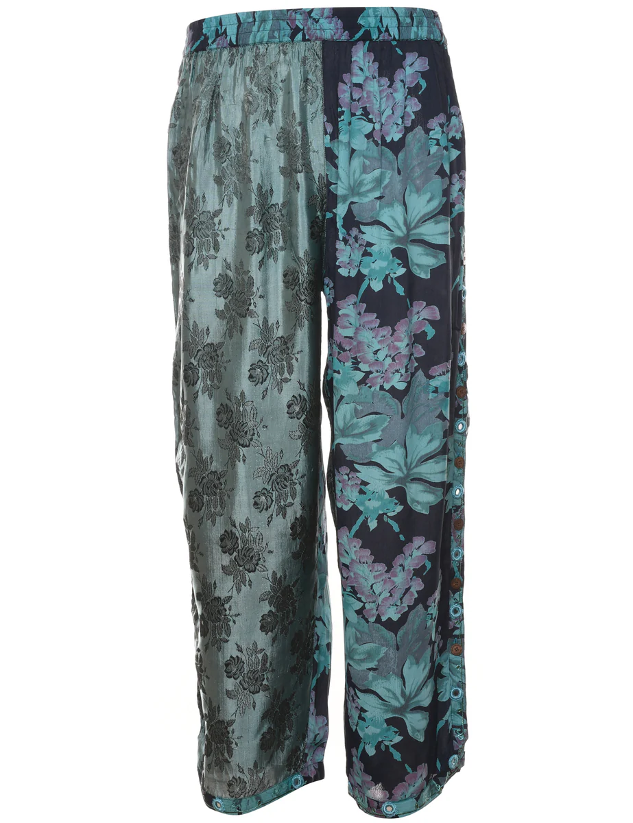 Vintage Multi-Colour Floral Print Trousers - W28 L27