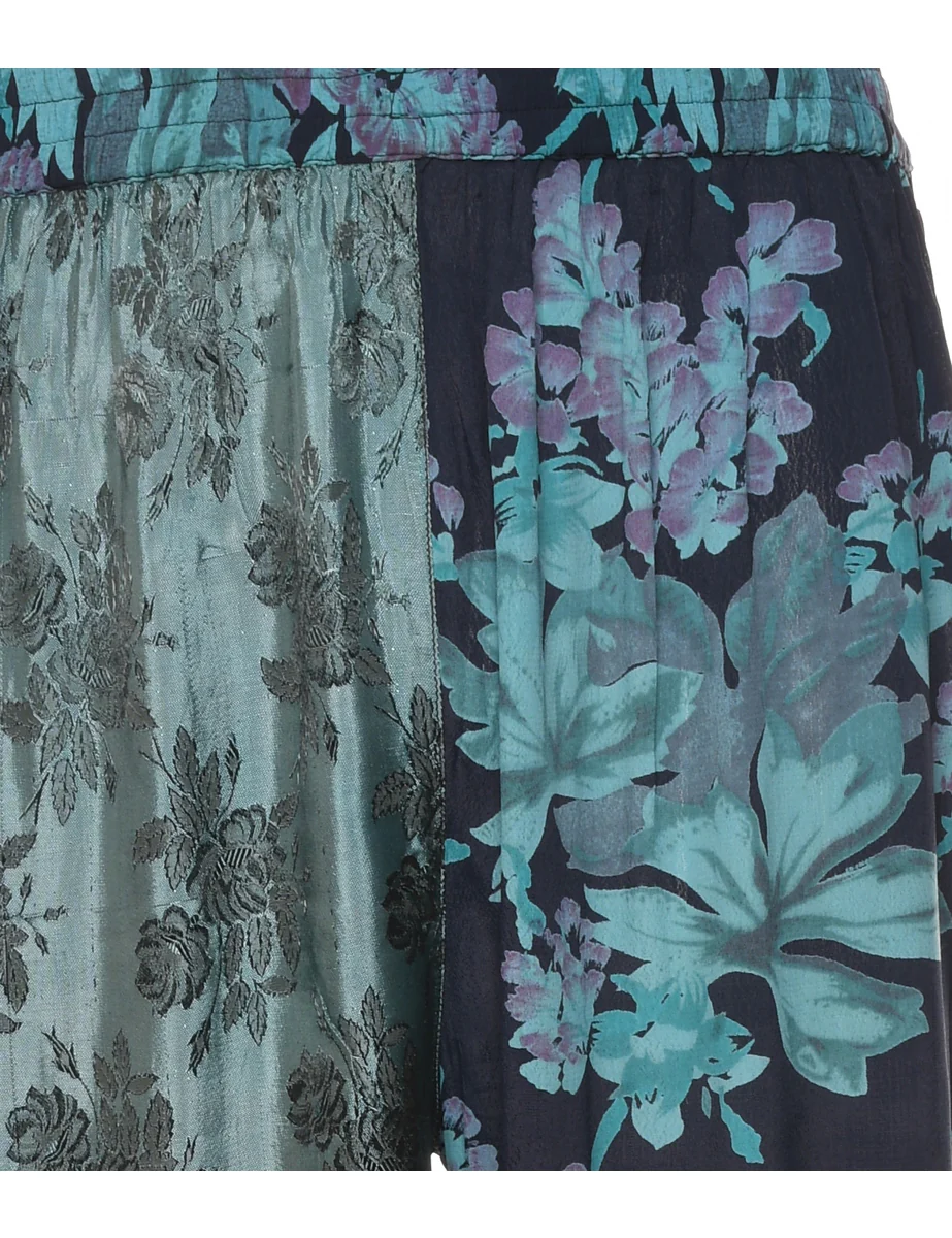 Vintage Multi-Colour Floral Print Trousers - W28 L27 - Image 3