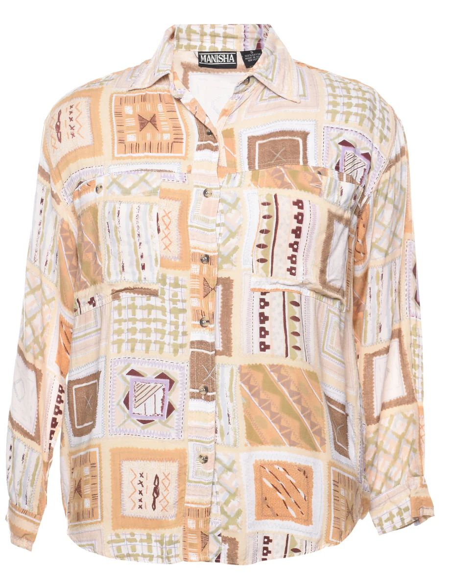 Multi-colour Patterned Blouse - S