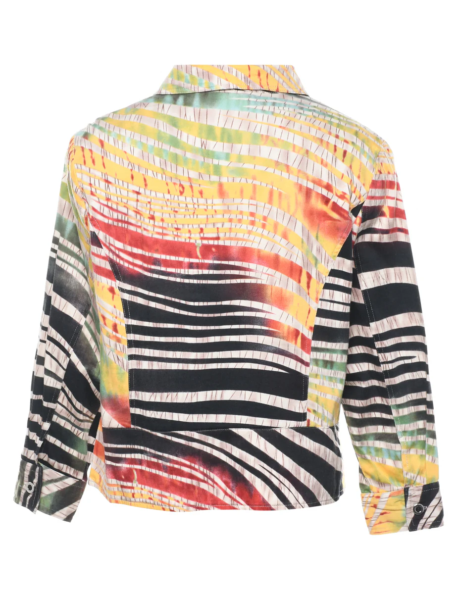 Vintage Multi-colour Striped Jacket - M - Image 2