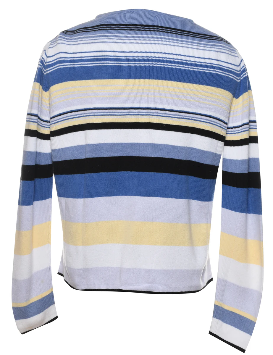 Vintage Multi-colour Striped Jumper - M - Image 2
