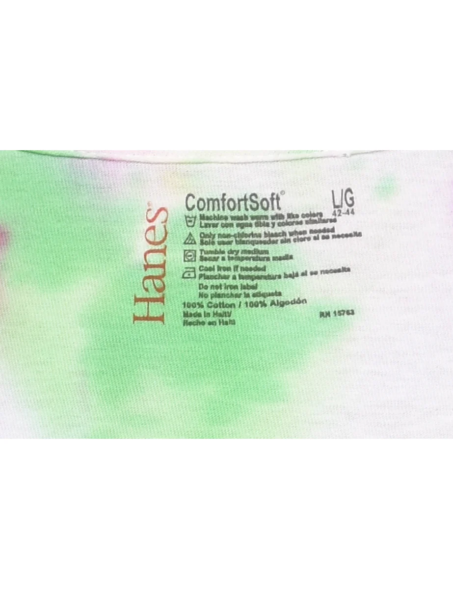 Vintage Multi-Colour Tie Dye Casual T-shirt - L - Image 4