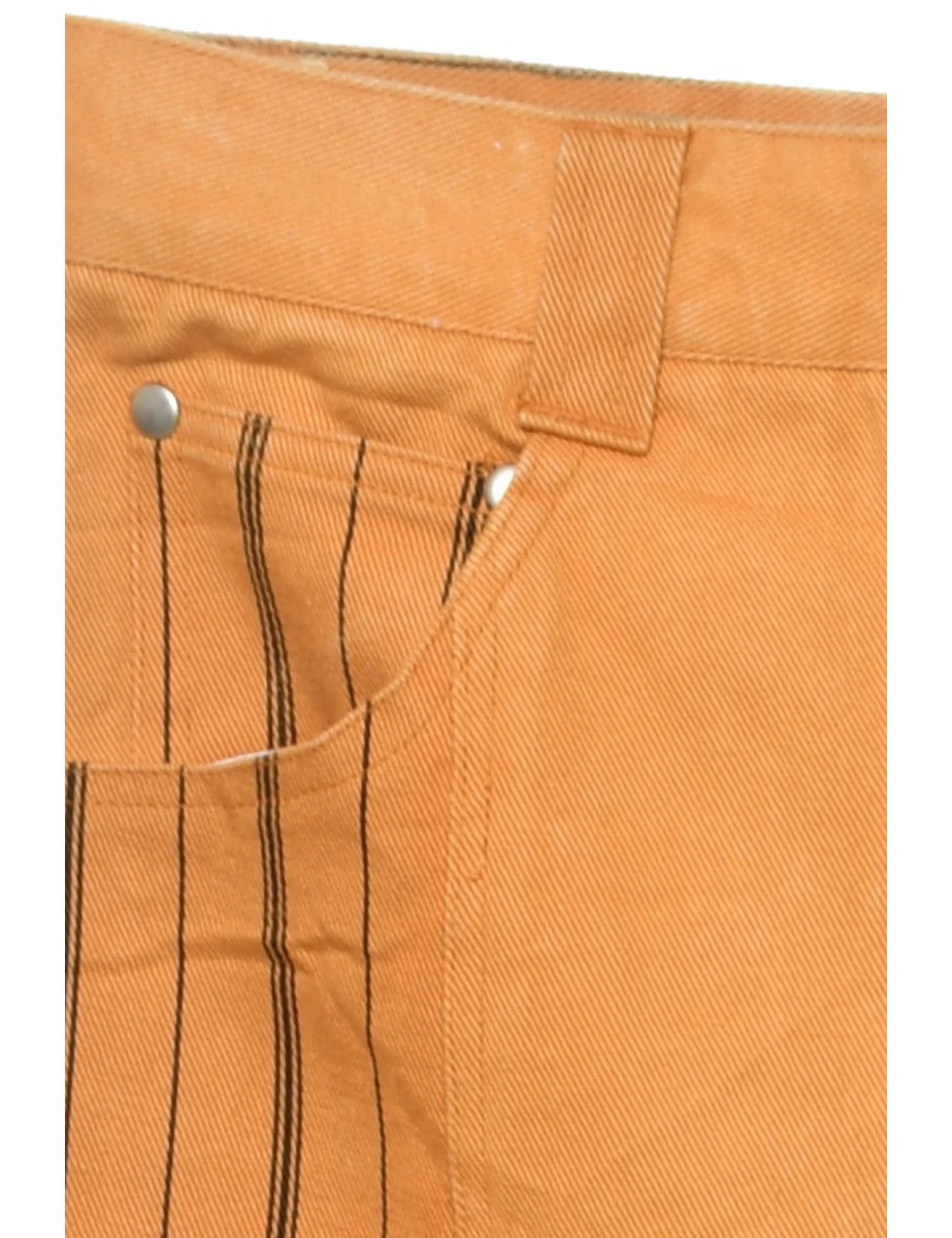 Vintage Mustard & Black Striped Tapered Jeans - W30 L35 - Image 3