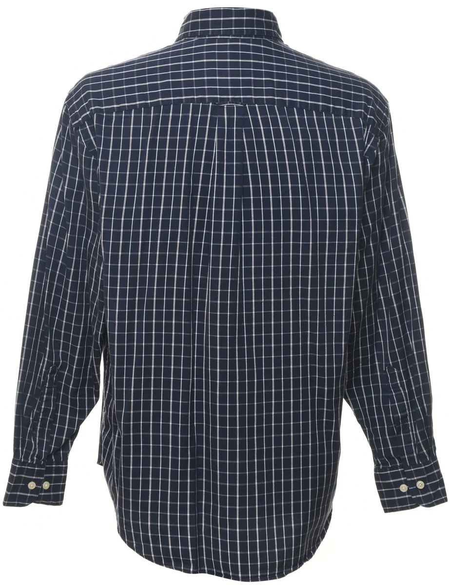 Vintage Nautica Checked Navy & White Shirt - M - Image 2