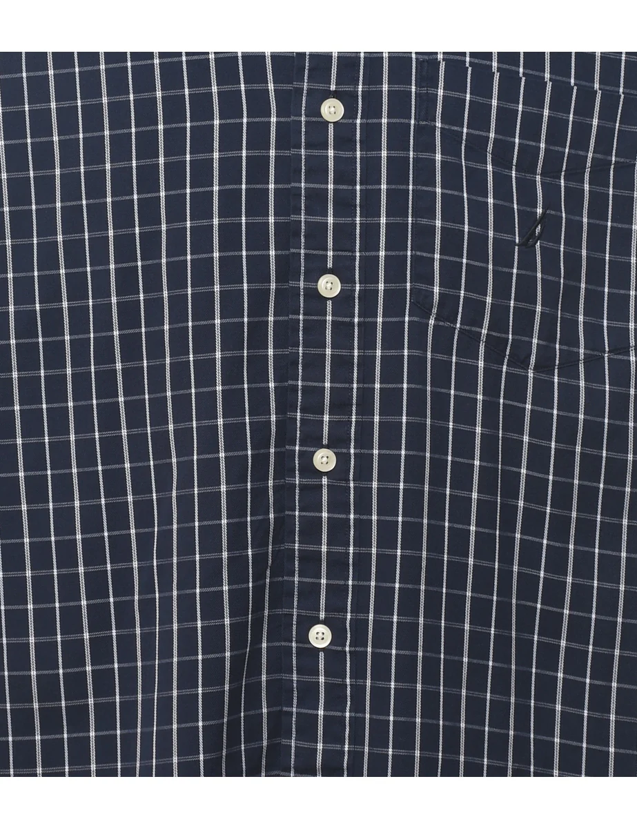 Vintage Nautica Checked Navy & White Shirt - M - Image 3