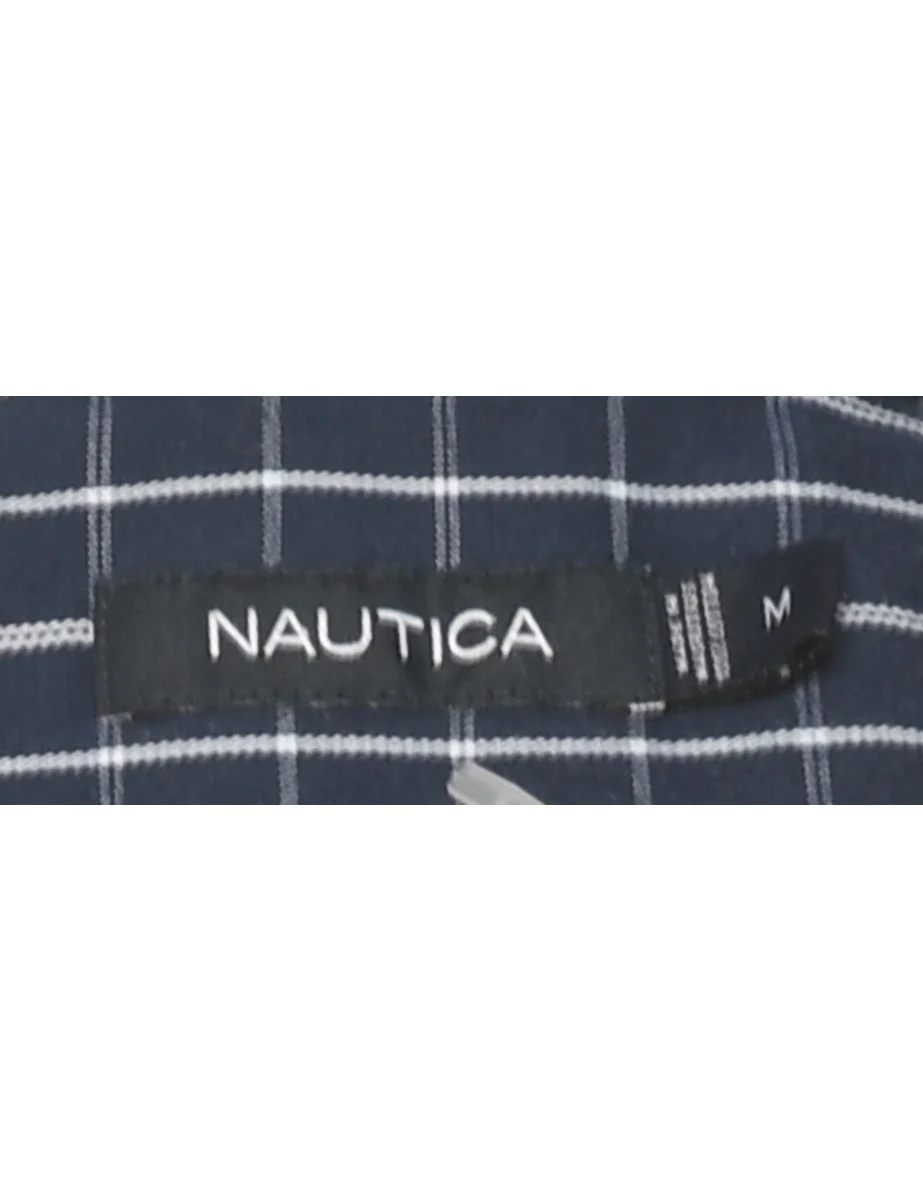 Vintage Nautica Checked Navy & White Shirt - M - Image 4