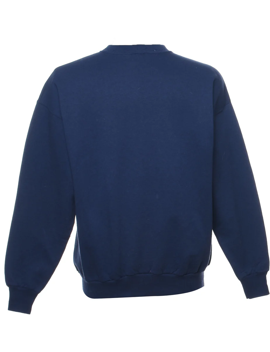 Navy Embroidered Sweatshirt - L - Image 2