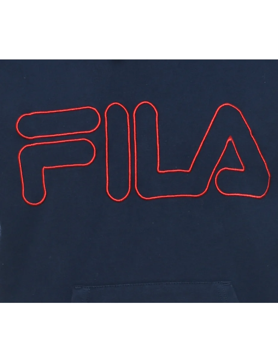 Navy Fila Hoodie - S - Image 3