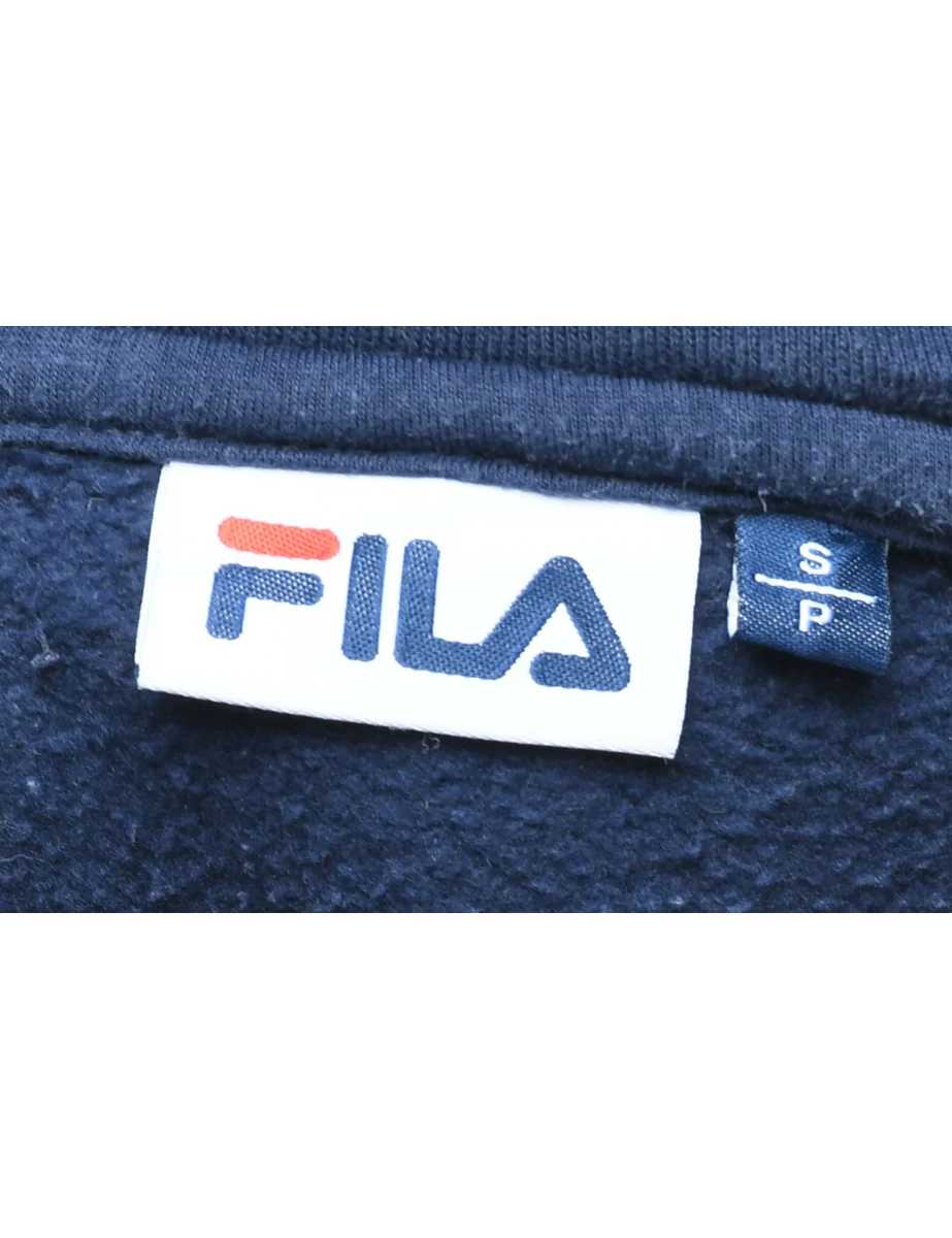 Navy Fila Hoodie - S - Image 4