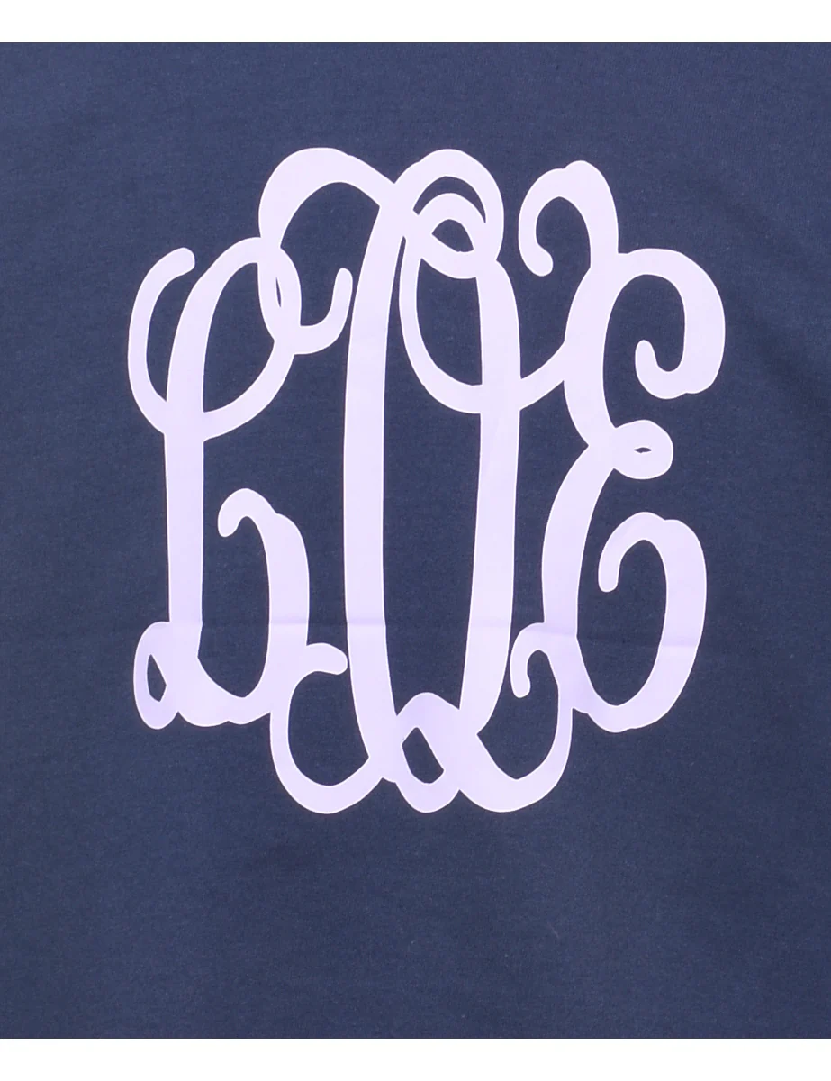 Navy & Lilac Printed Sweatshirt - L - Image 3