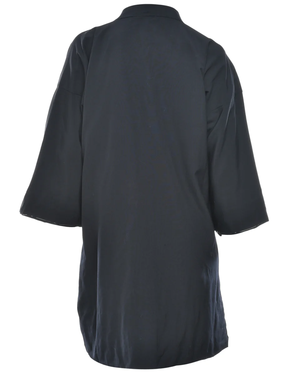 Vintage Navy Midi Length Kimono - L - Image 2