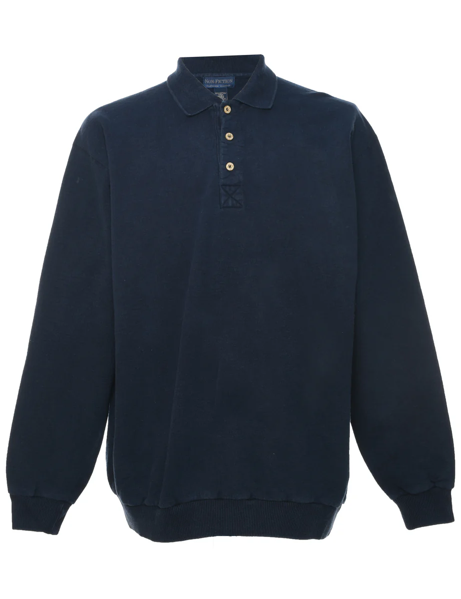 Vintage Navy Plain Sweatshirt - M