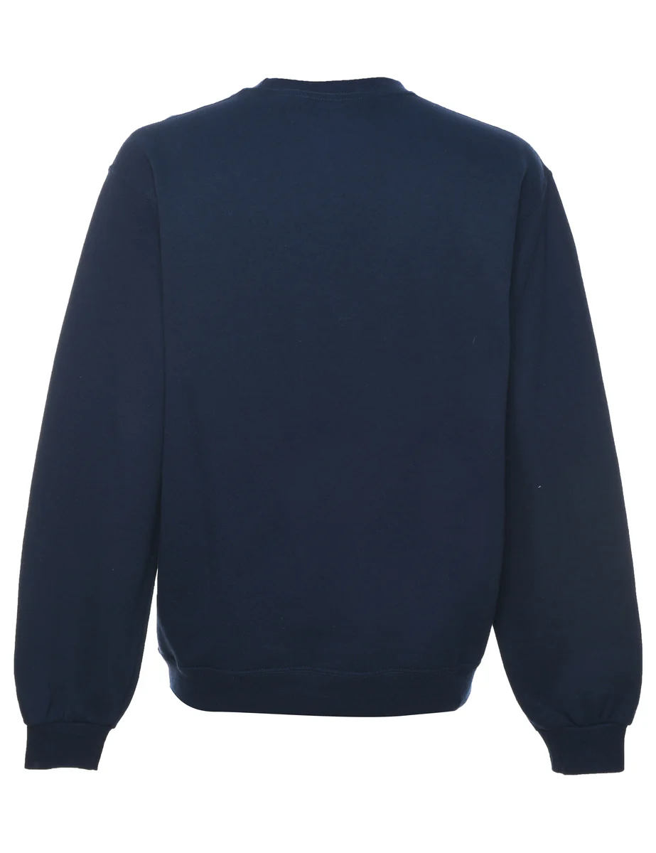 Navy Plain Sweatshirt - M - Image 2