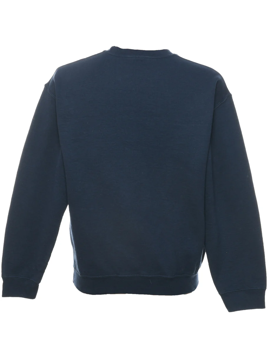 Navy Plain Sweatshirt - M - Image 2