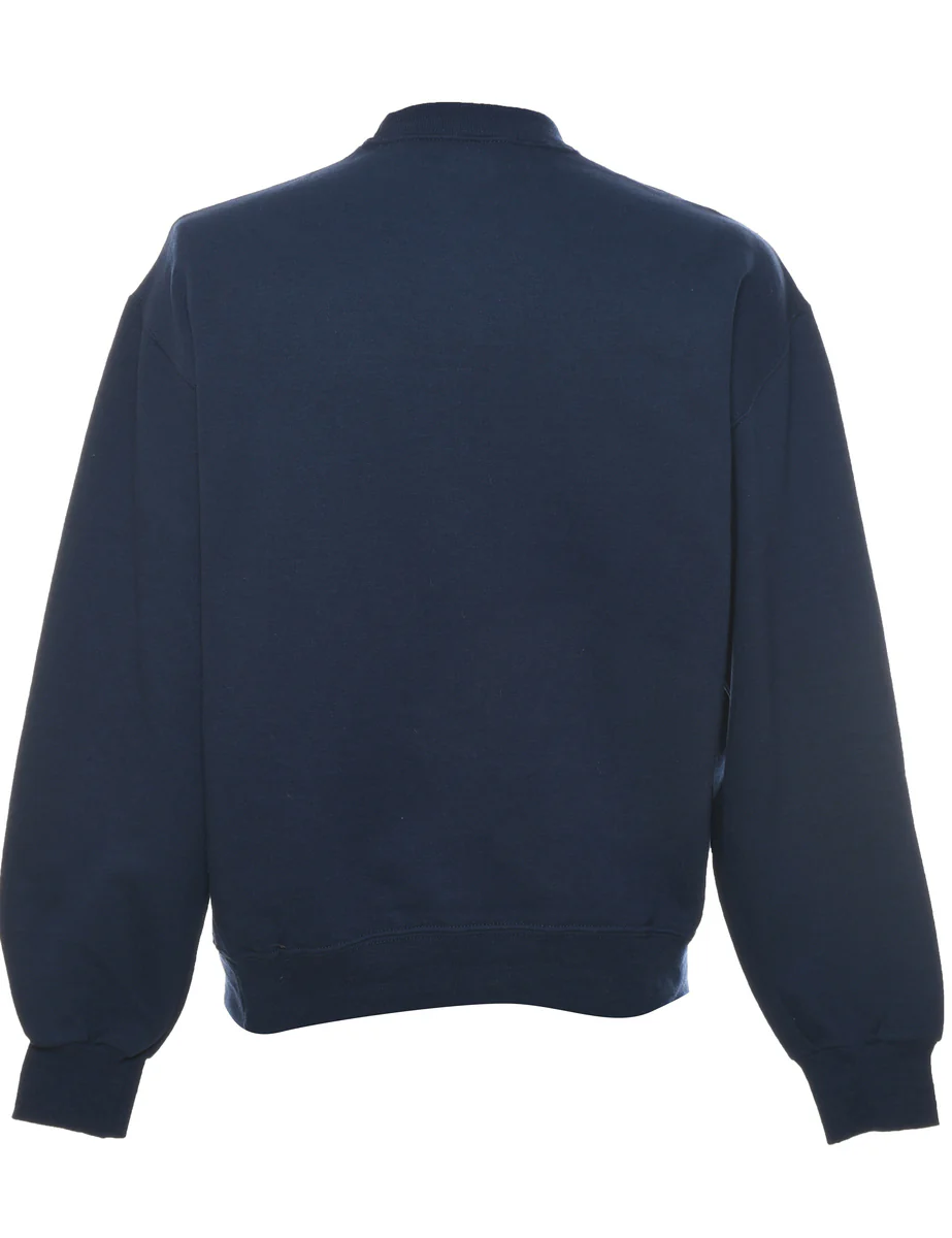 Navy Plain Sweatshirt - M - Image 2