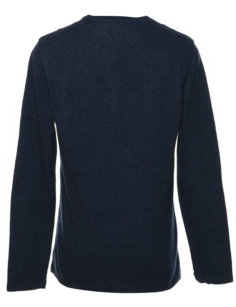 Vintage Navy Plain T-shirt - S - Image 2