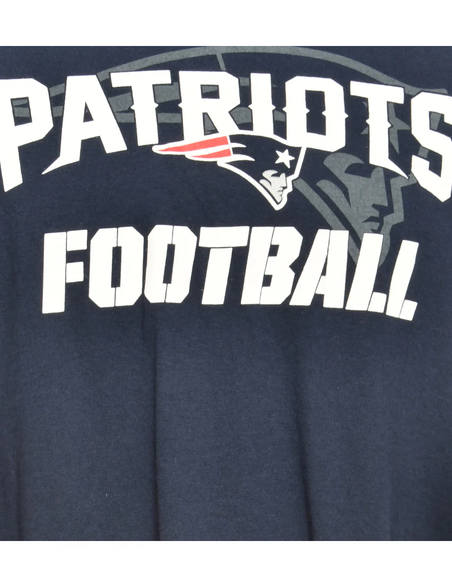 Vintage NFL Patriots Navy Sports T-shirt - L - Image 3