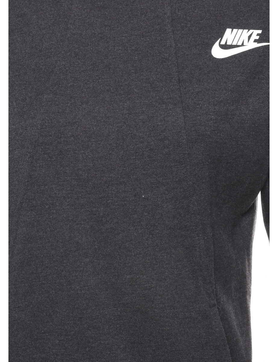 Vintage Nike Hooded Dark Grey Sweatshirt - XS - Image 3