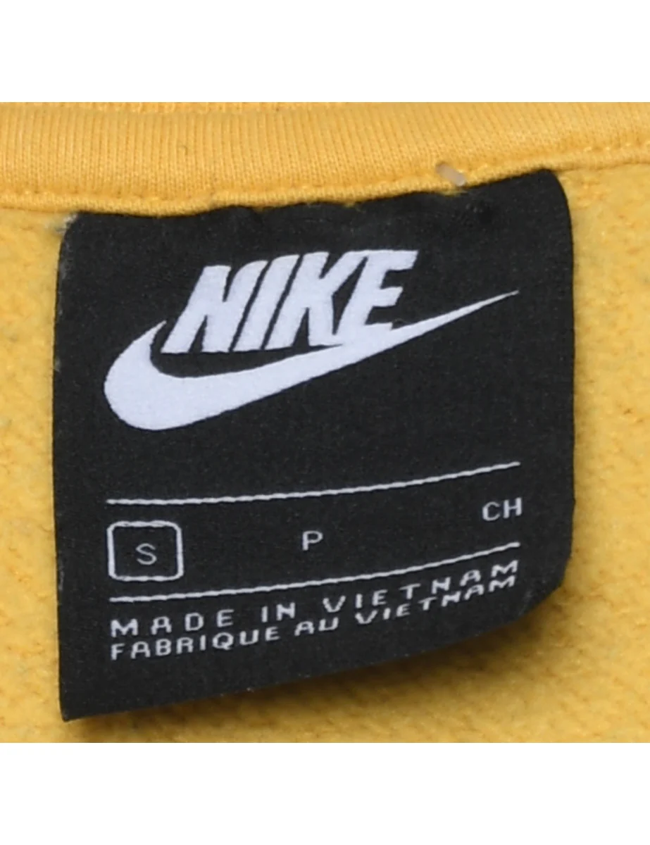 Vintage Nike Yellow Classic Plain Sweatshirt - S - Image 4