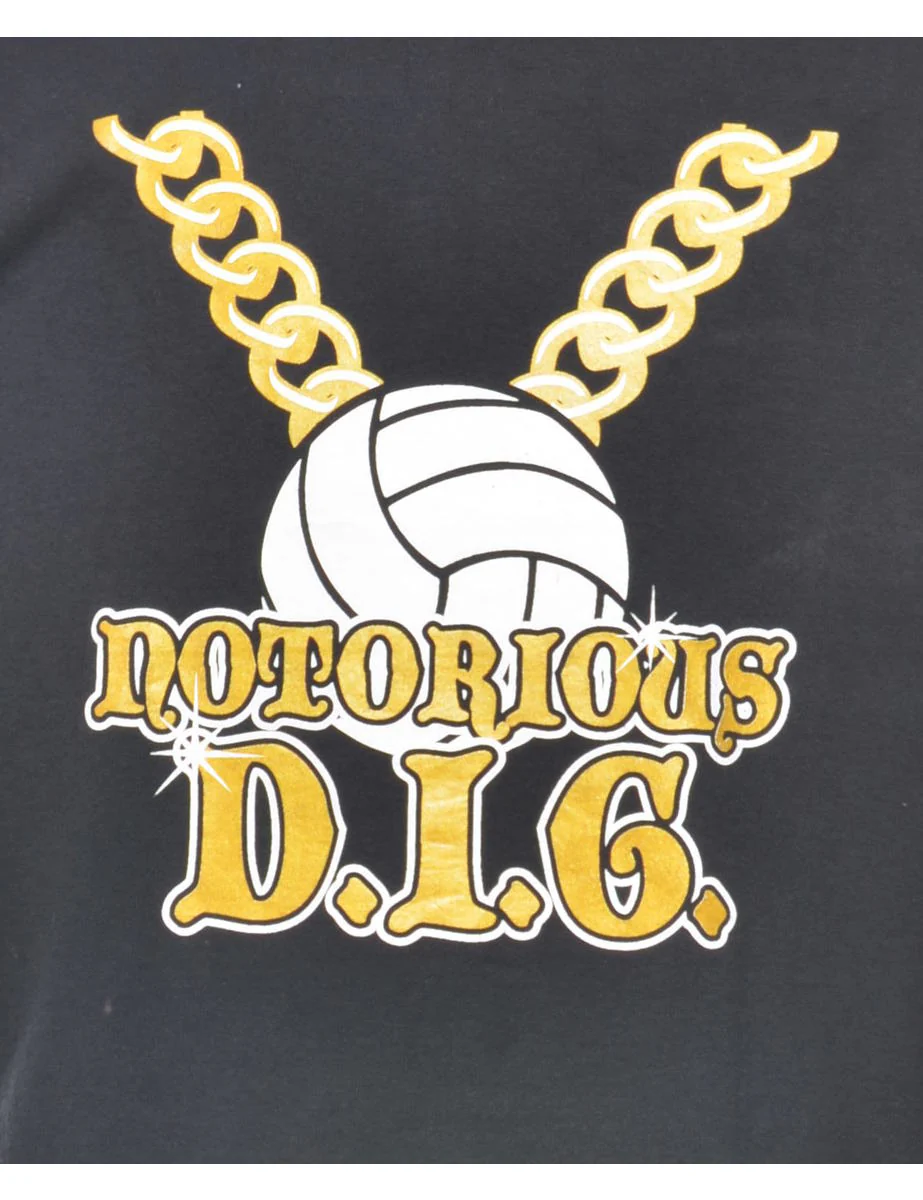 Vintage Notorious D.I.G Printed Black & Gold T-shirt - L - Image 3