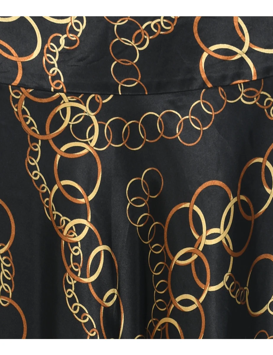 Vintage Novelty Print Flared Skirt - M - Image 3