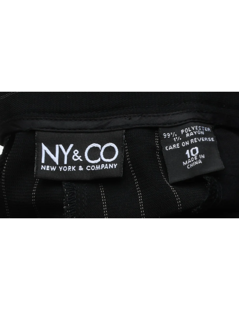 Vintage NY & Co. Black Pinstriped Trousers - W28 L30 - Image 3