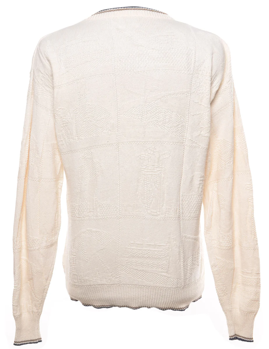Vintage Off White Jumper - M - Image 2