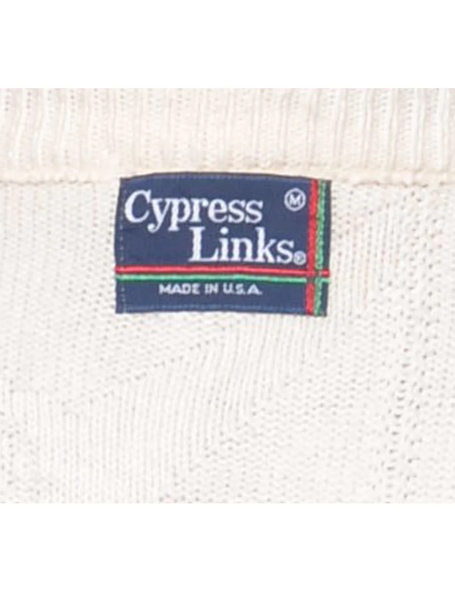 Vintage Off White Jumper - M - Image 4