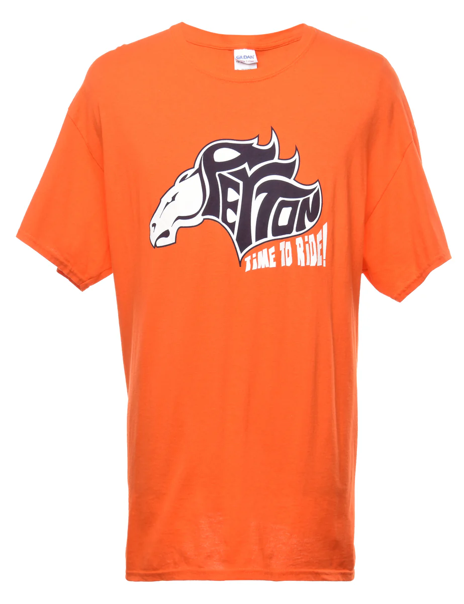 Vintage Orange Printed T-shirt - XL