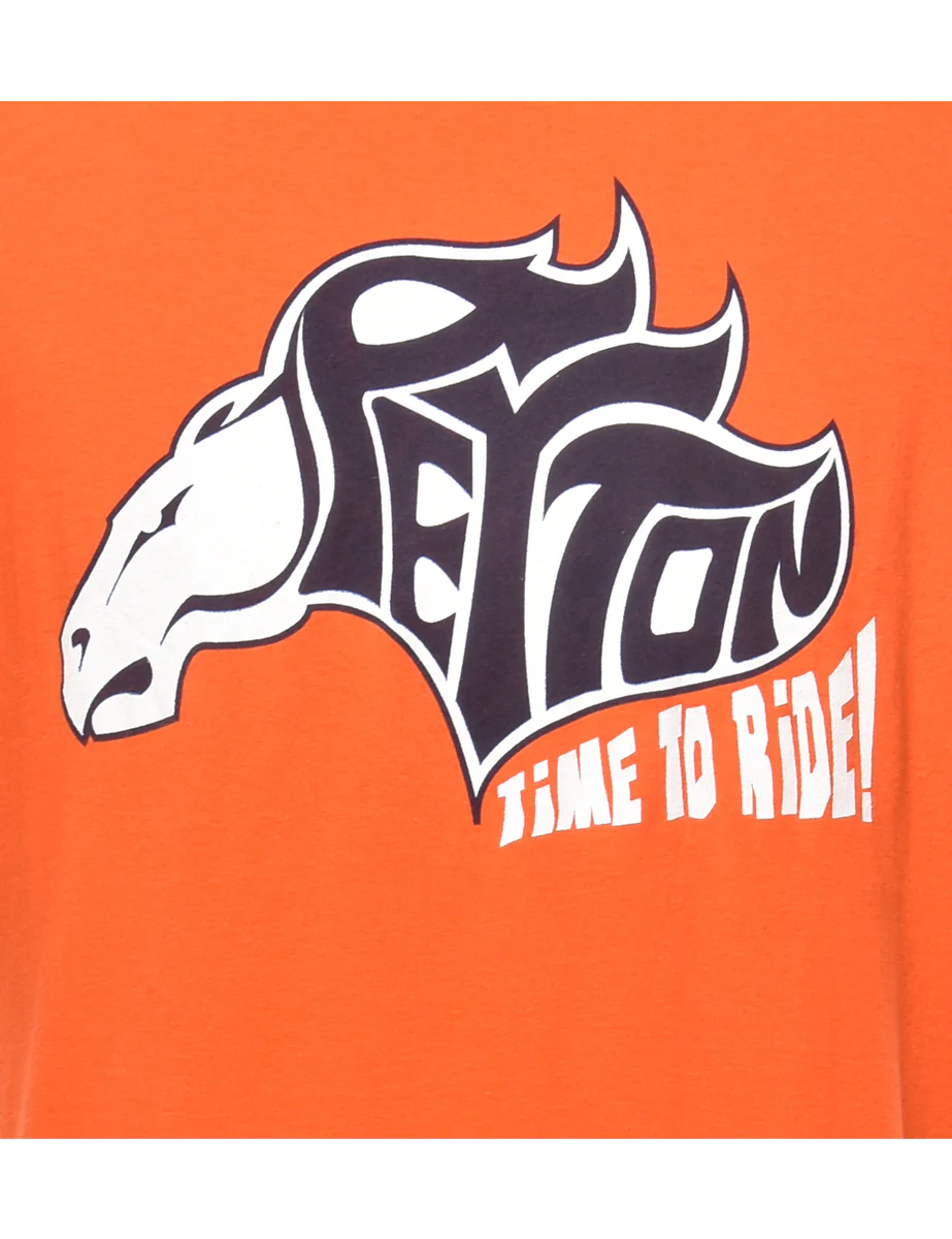 Vintage Orange Printed T-shirt - XL - Image 3