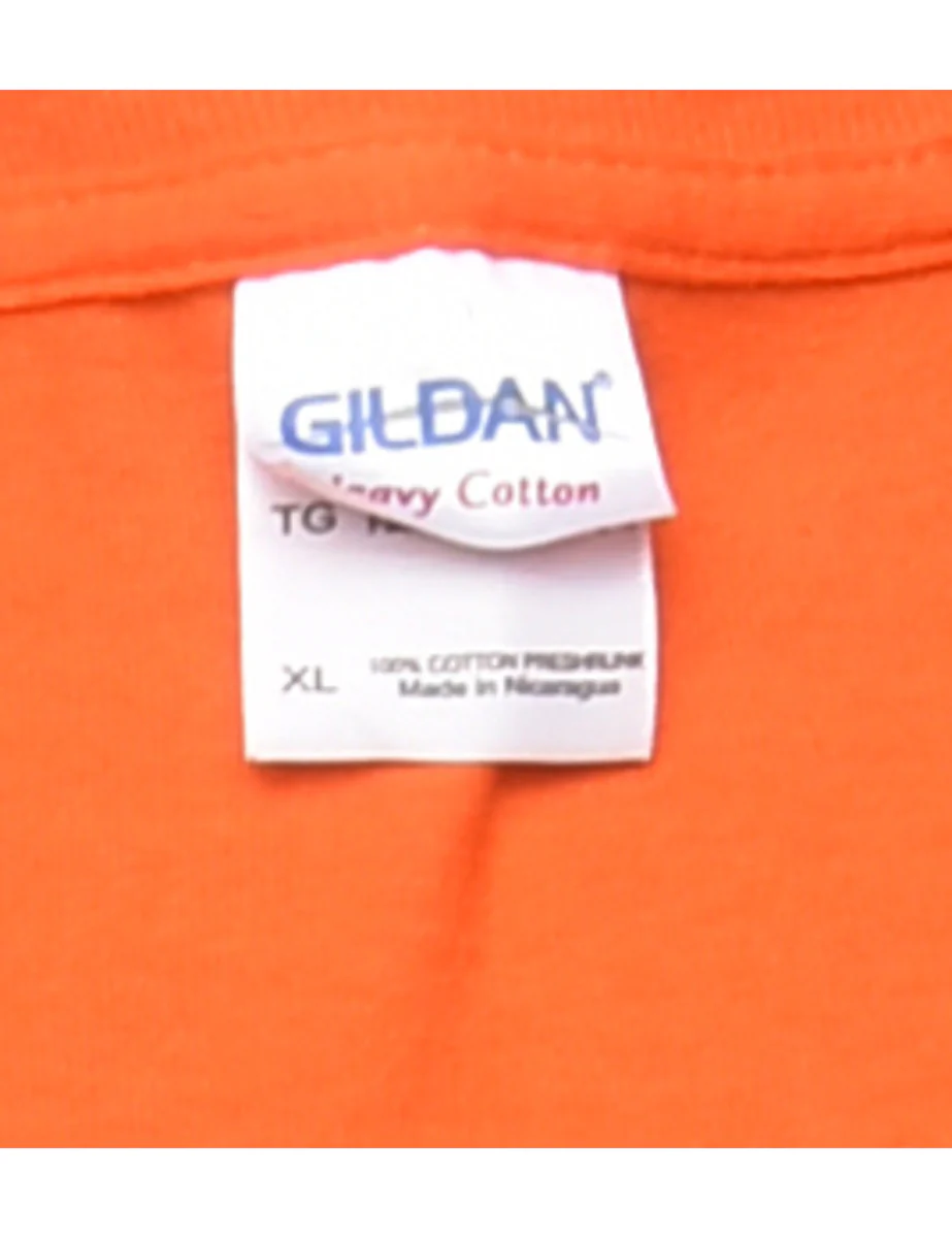 Vintage Orange Printed T-shirt - XL - Image 4