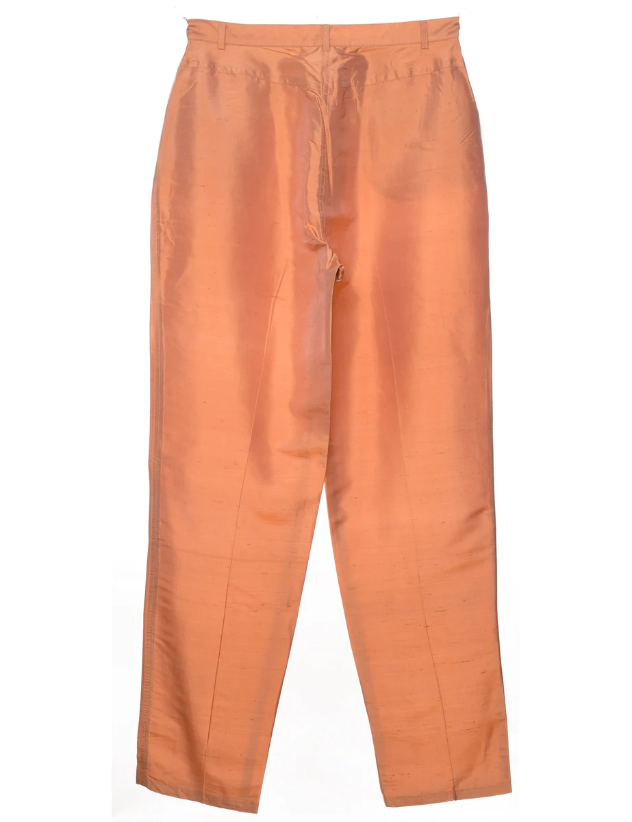 Vintage Orange Silk Trousers - W28 L29 - Image 2