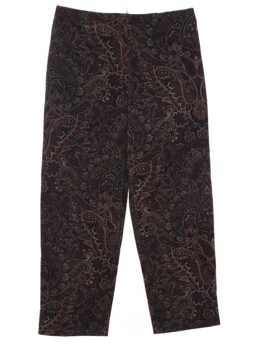 Vintage Paisley Pattern Trousers - W33 L30